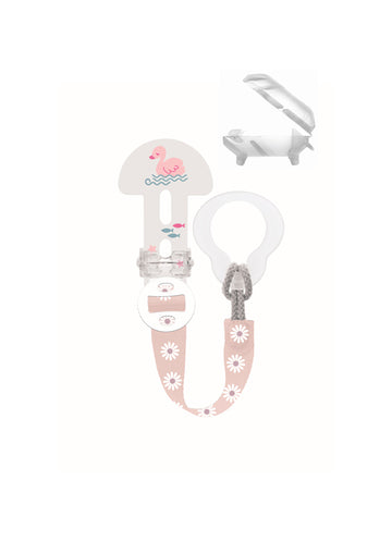 MAM Clip it! & Cover Κορδέλα Στήριξης Πιπίλας Με Καπάκι 0+ Μηνών Ροζ 1 Τεμάχιο (335G)